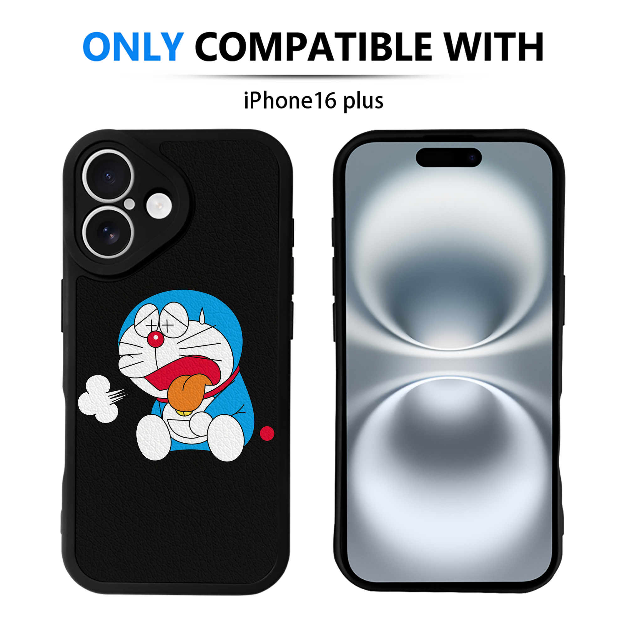 （画像用） ドラえもん Doraemon 【iPhone 16シリーズ対応】シリコンスマホケース（レザー調） 材質：シリコン